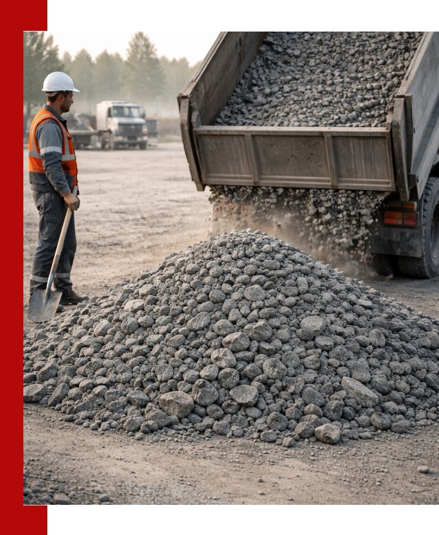 Гранитный щебень фракции 100–201 для строительства в бору