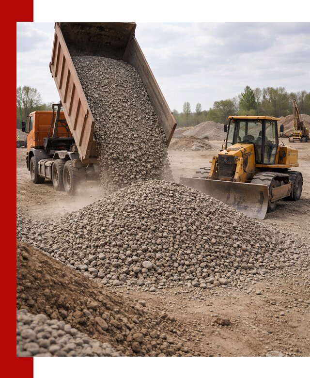Доставка гравийного щебня фракции 40-70 в бору