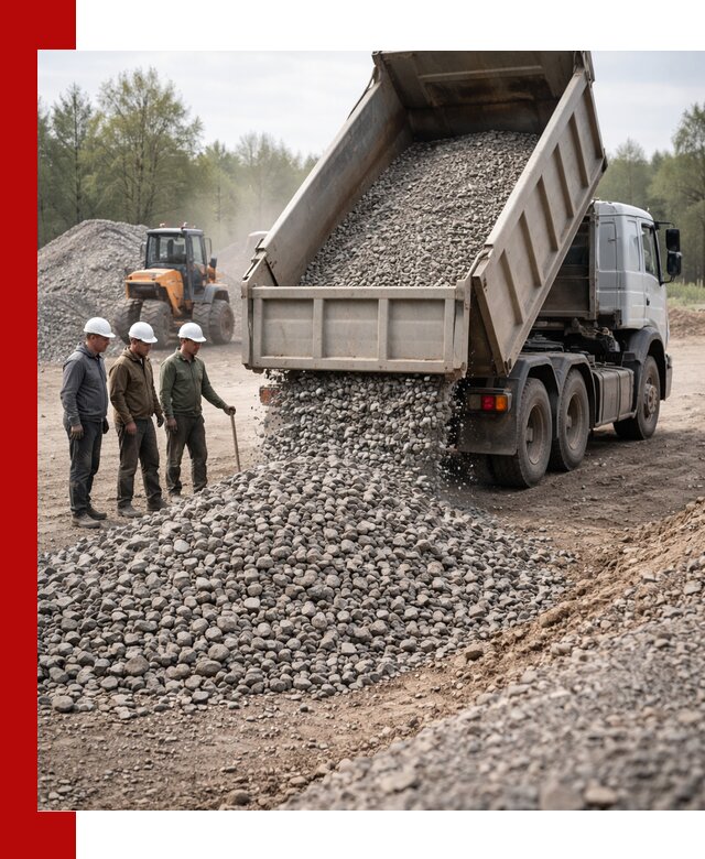 Доставка гравийного щебня фракции 70-120 в бору