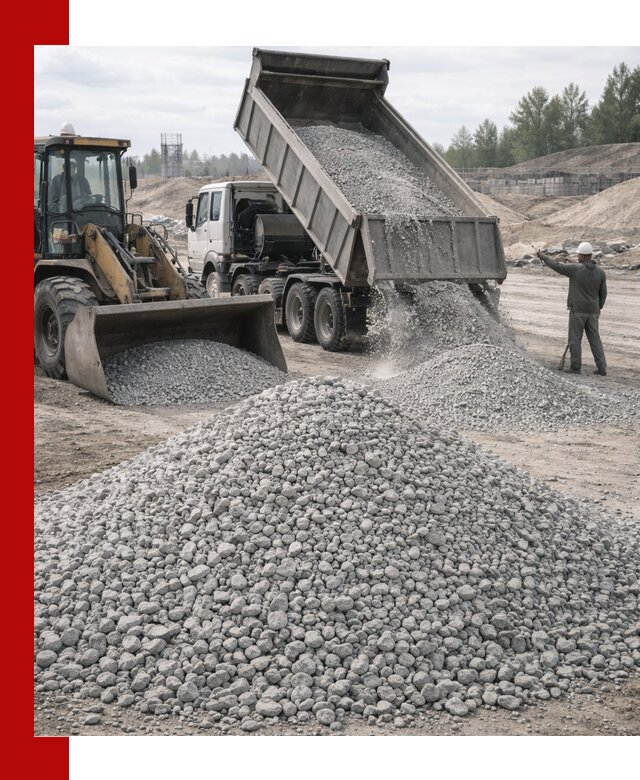 Доставка известнякового щебня фр. 5–20 в бору