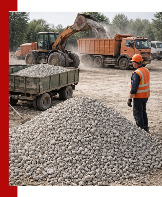 Доставка известнякового щебня фракция 20–40 в бору