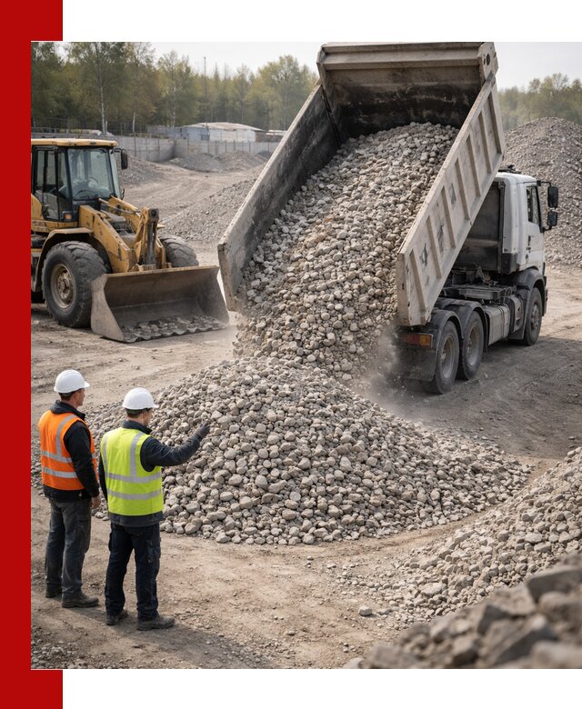 Вторичный щебень фракция 40–70 доставка в бору