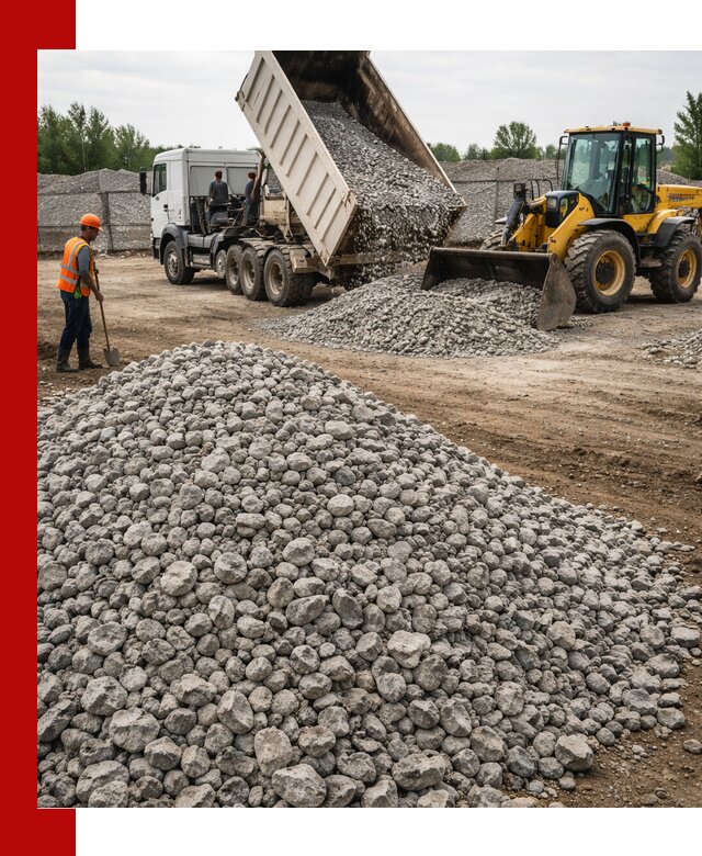 Доставка бетонного щебня фракции 40-70 в бору