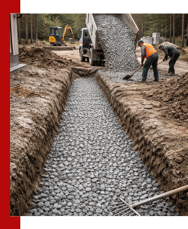 Щебень для дренажа с доставкой в бору высокого качества