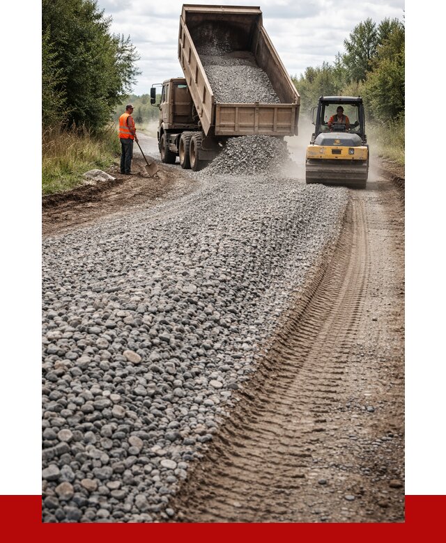 Щебень для отсыпки дороги в бору от 2805 р. ПРОНЕРУДБор