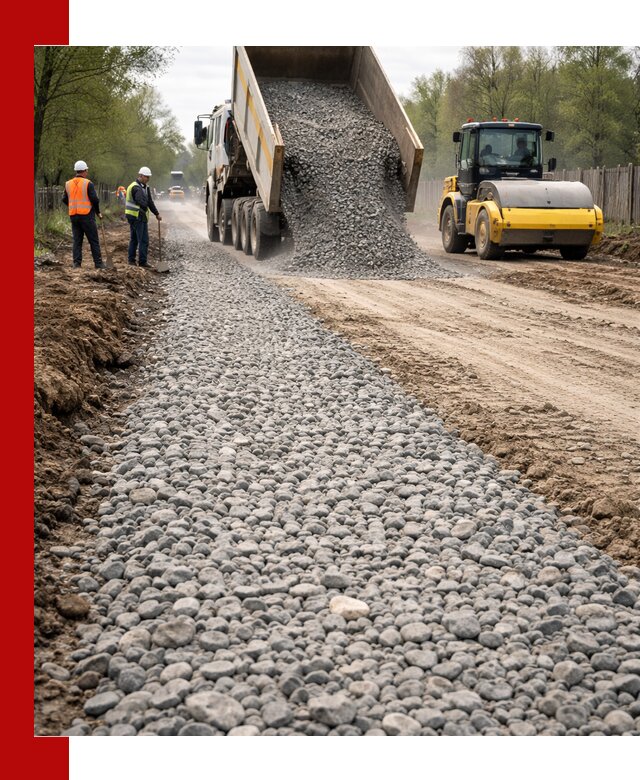 Доставка щебня для отсыпки дорог в бору высокого качества