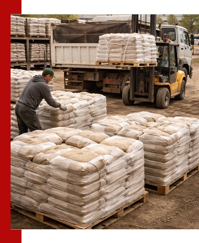 Карьерный песок в мешках с доставкой в бору