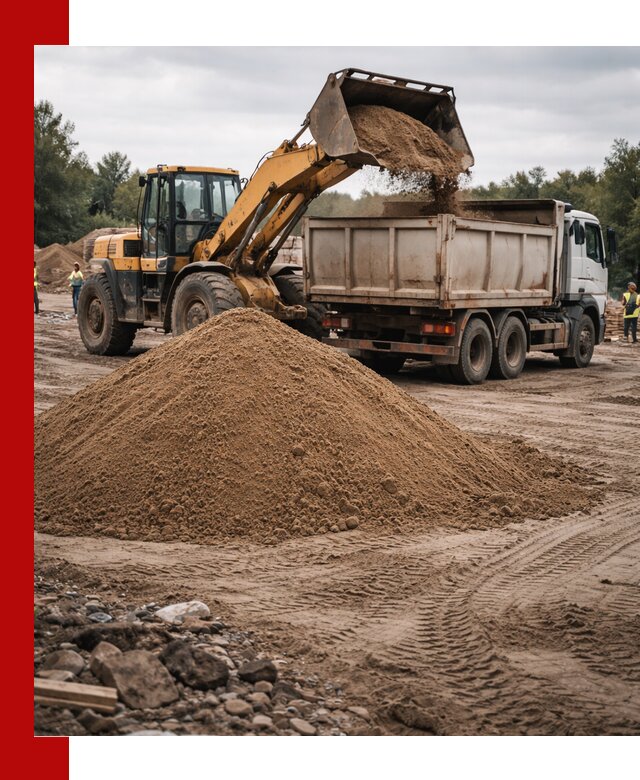 Доставка речного песка навалом в бору быстро и выгодно
