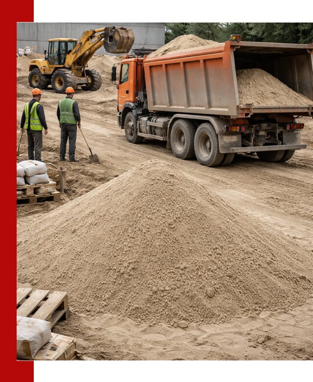 Доставка и продажа мытого речного песка в бору