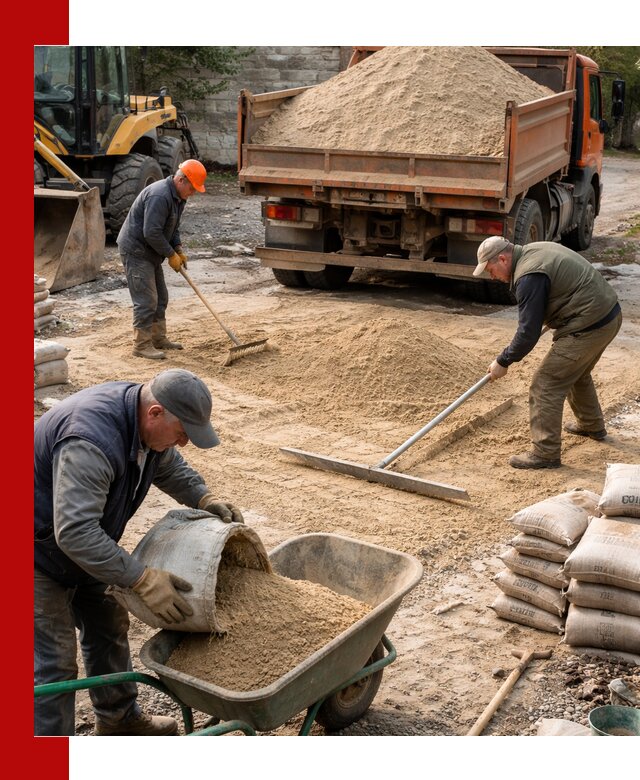 Поставка песка для стяжки в бору с быстрой доставкой