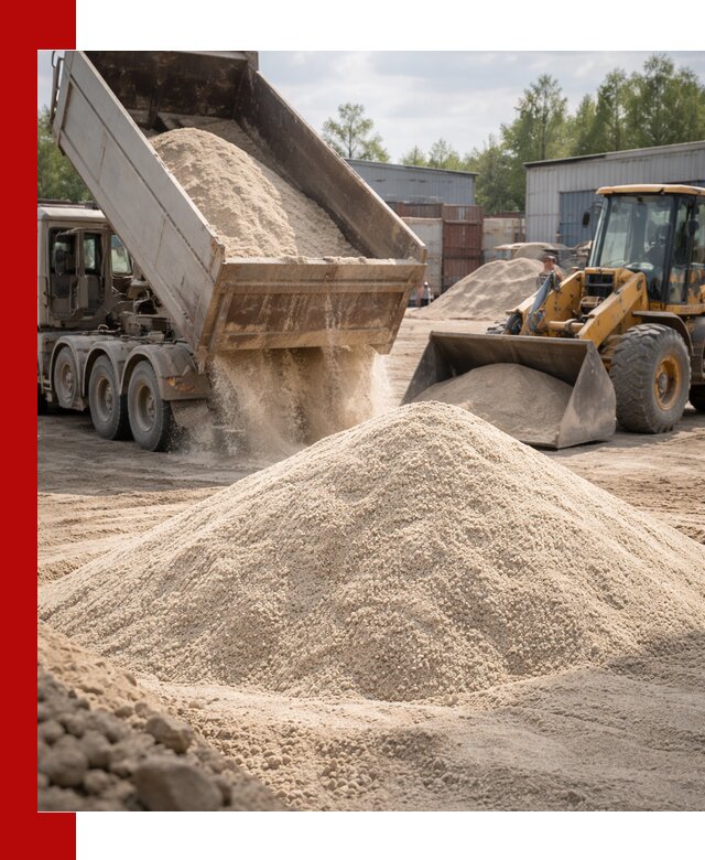 Кварцевый песок с доставкой в бору для строительных работ