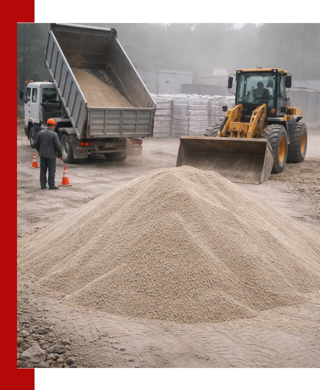 Кварцевый песок фракция 0–8 для стройработ в бору