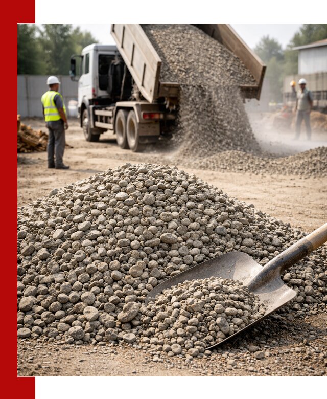 Доставка гравия фракции 20-40 в бору с самосвалами