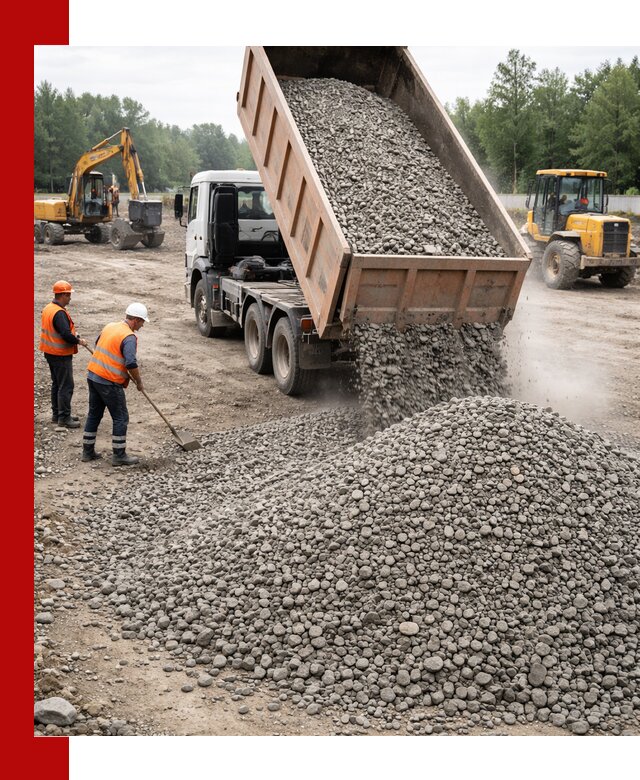 Доставка гравия фракции 40-70 в бору оптом и в розницу