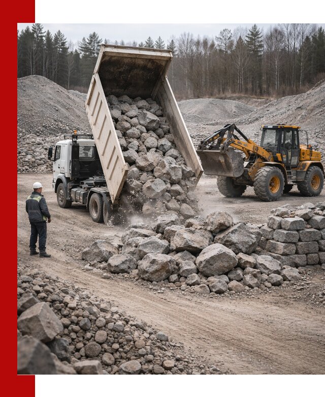 Доставка и продажа бутового гранитного камня в бору