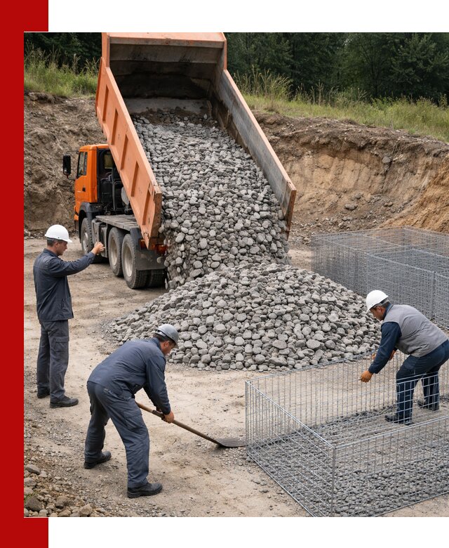 Камень для габионов с доставкой в бору быстро и надёжно