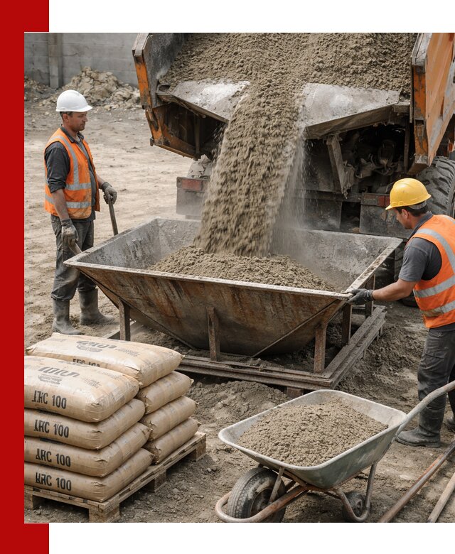 Доставка цементно-песчаной смеси М100 в бору