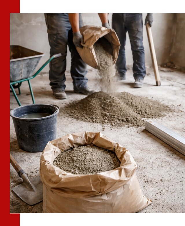 Доставка сухой смеси для стяжки в бору