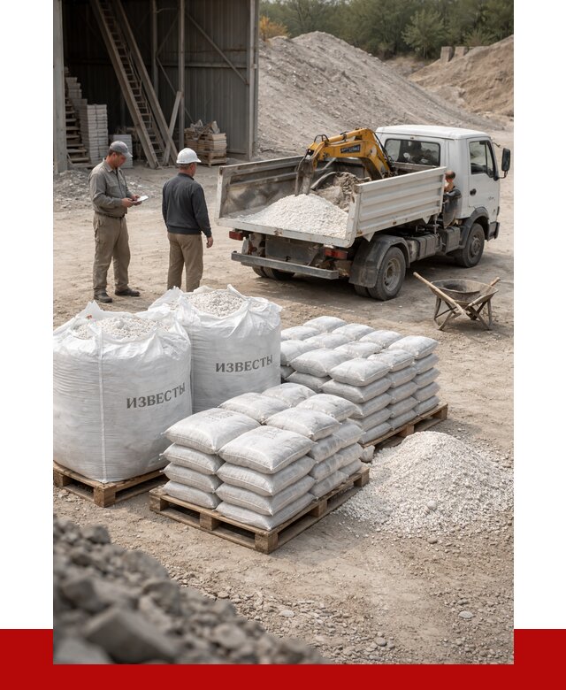 Известь строительная в бору с доставкой от 4364 р. | ПРОНЕРУДБор