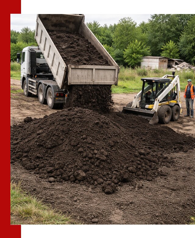 Поставка плодородной земли с доставкой самосвалом в бору
