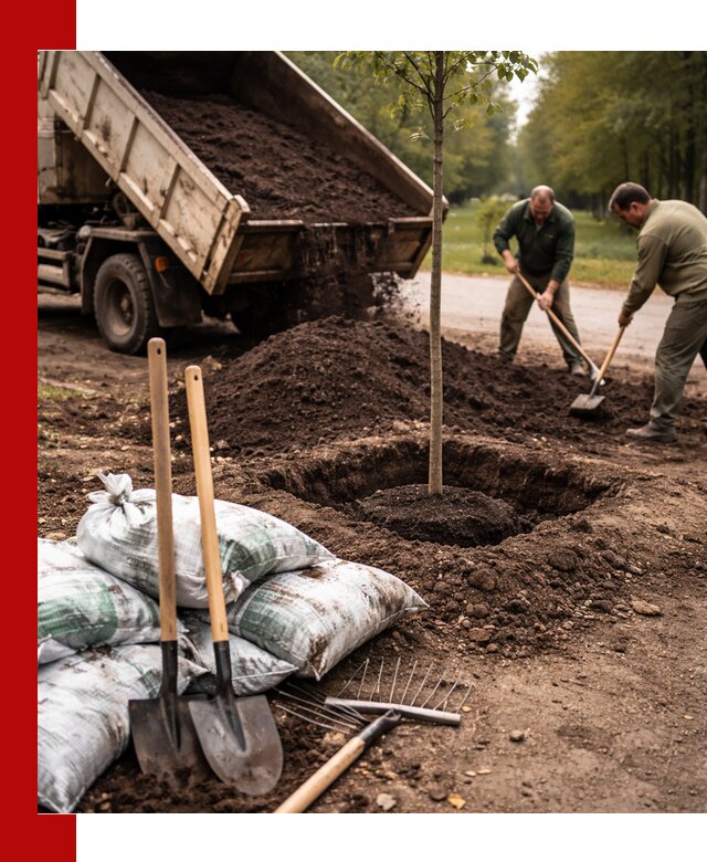 Грунт для посадки деревьев в бору — доставка и подготовка почвы