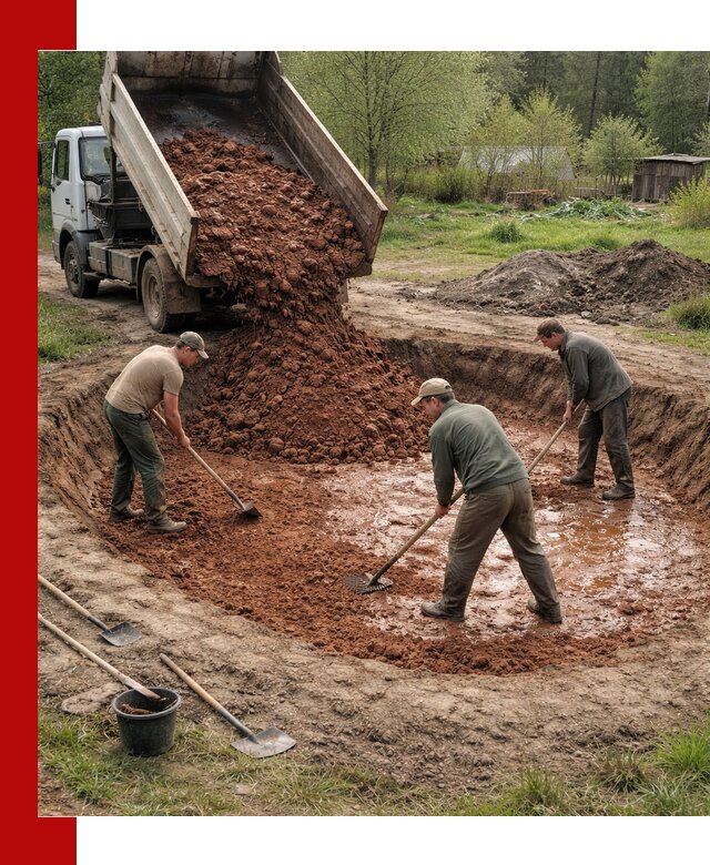 Купить качественную глину для пруда в бору