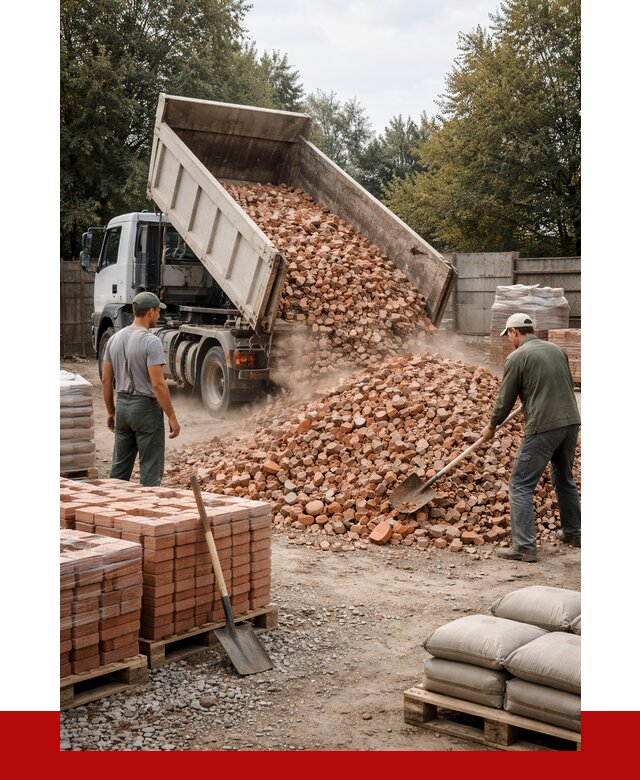 Бой кирпича в бору с доставкой от 4364 руб/куб | ПРОНЕРУДБор