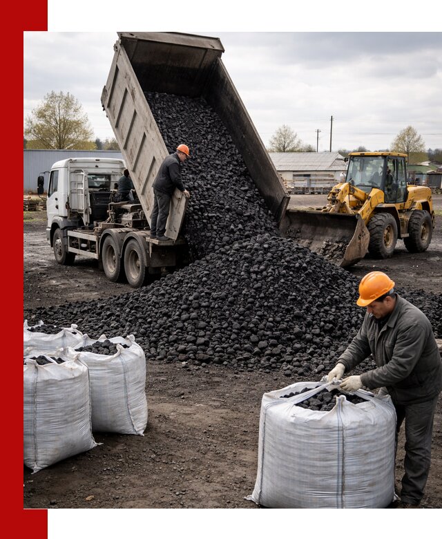 Доставка каменного угля в бору оптом и в розницу