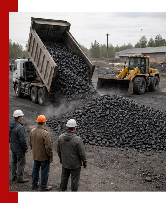 Доставка угля антрацита в бору с самосвалами и погрузкой