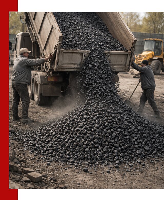 Доставка угля семечка самосвалами в бору