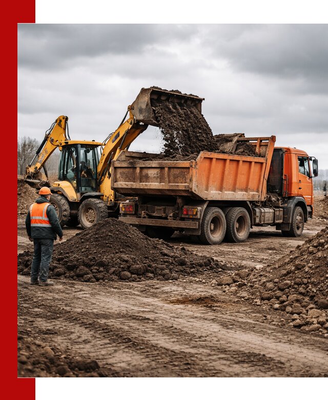 Вывоз грунта и строительного мусора в бору грузовыми самосвалами