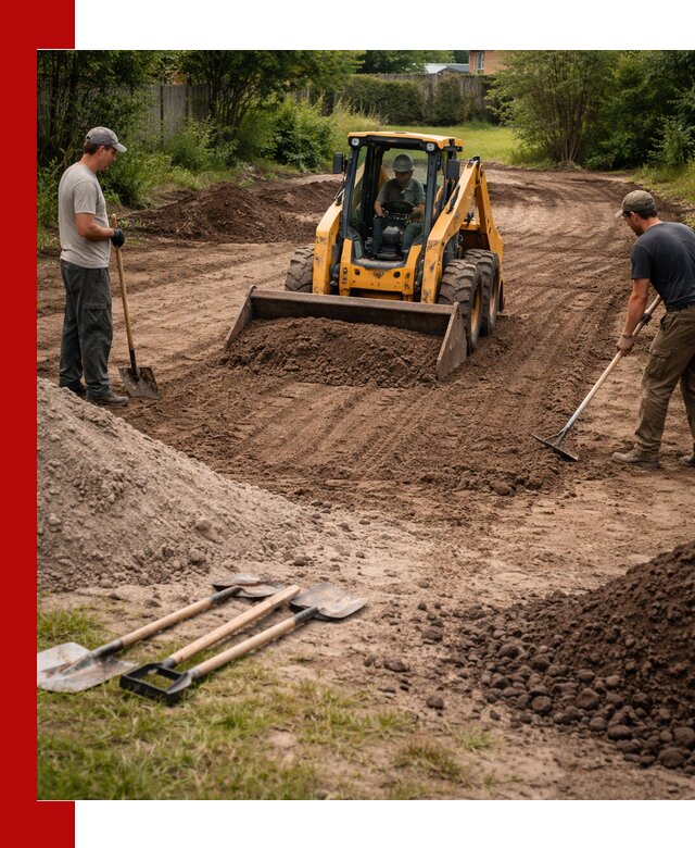 Планировка участка грунтом с вывозом и доставкой в бору