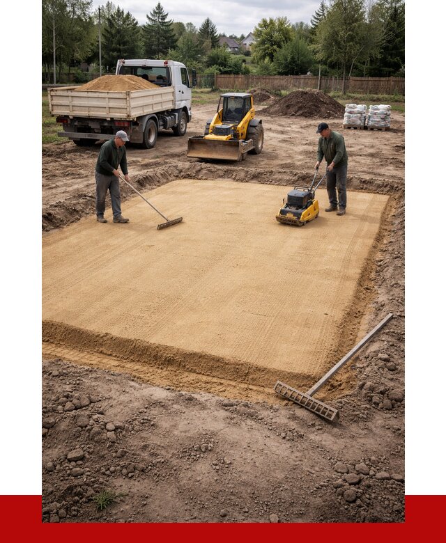 Устройство песчаной подушки в бору от 4676 р. ПРОНЕРУДБор